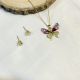 Elegant 18K Gold Plated Butterfly Necklace Set